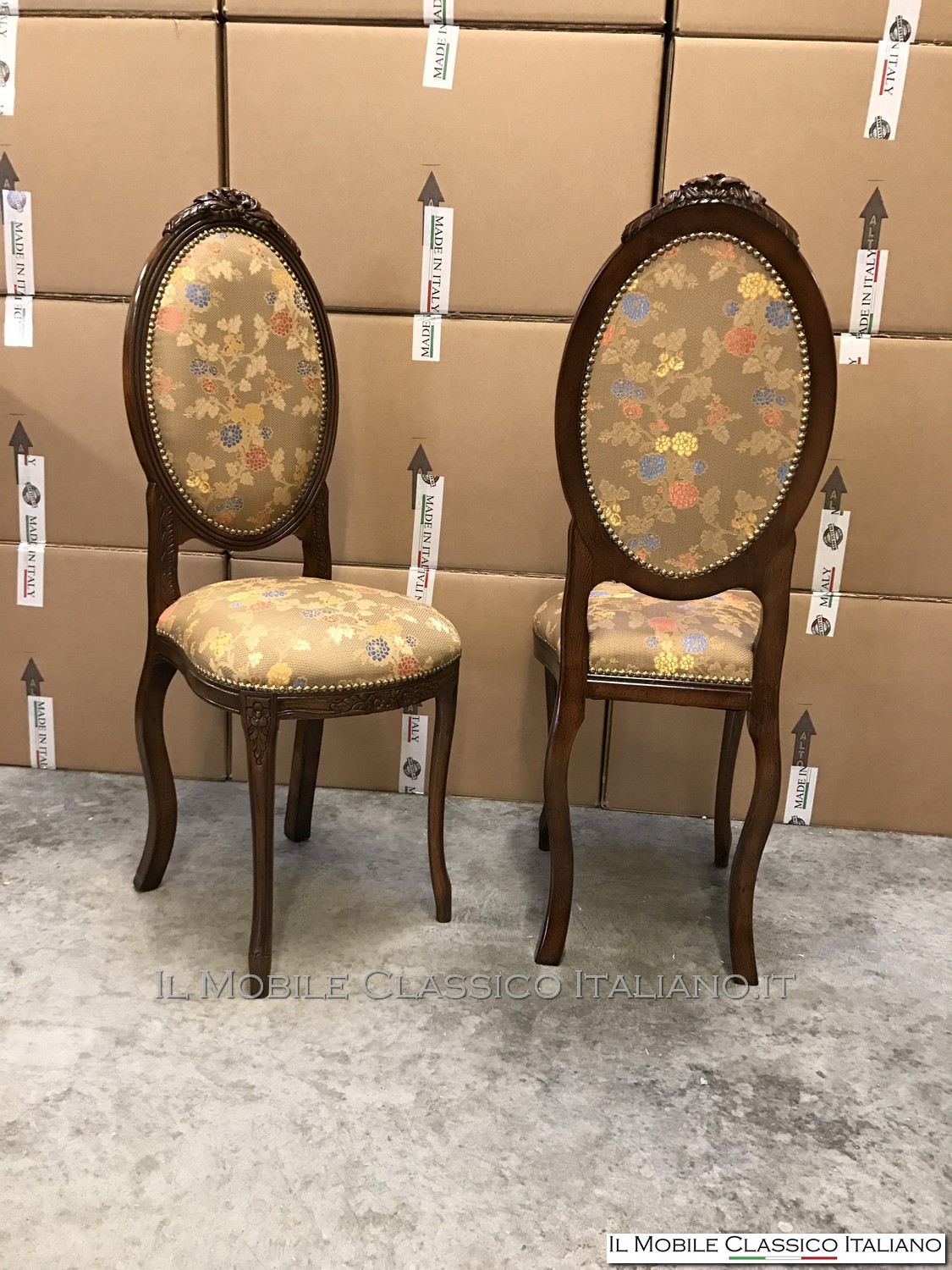 Sedia classica legno imbottita personalizzata